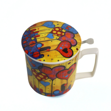 Cargar imagen en el visor de la galería, Taza modern-heart, porcelana 0,40 l. filtro y tapa
