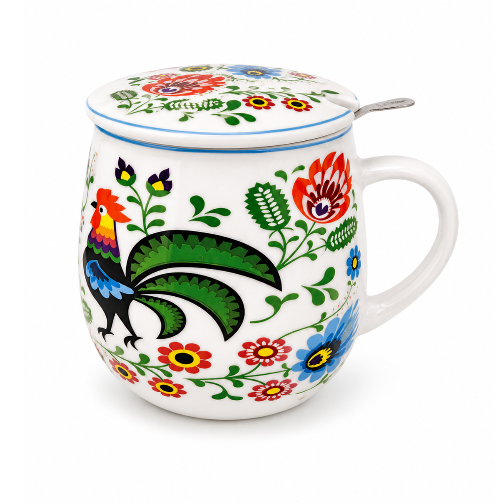 Taza Gallo, porcelana 0,40 l. filtro y tapa