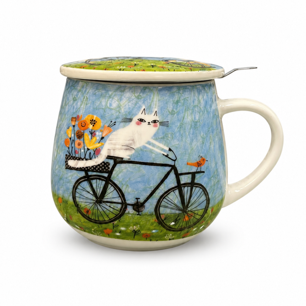 Taza Bicicleta, porcelana 0,40 l. filtro y tapa