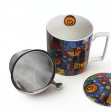 Cargar imagen en el visor de la galería, Taza modern-cat, porcelana 0,40 l. filtro y tapa
