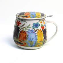 Cargar imagen en el visor de la galería, Taza felines, porcelana 0,40 l. filtro y tapa
