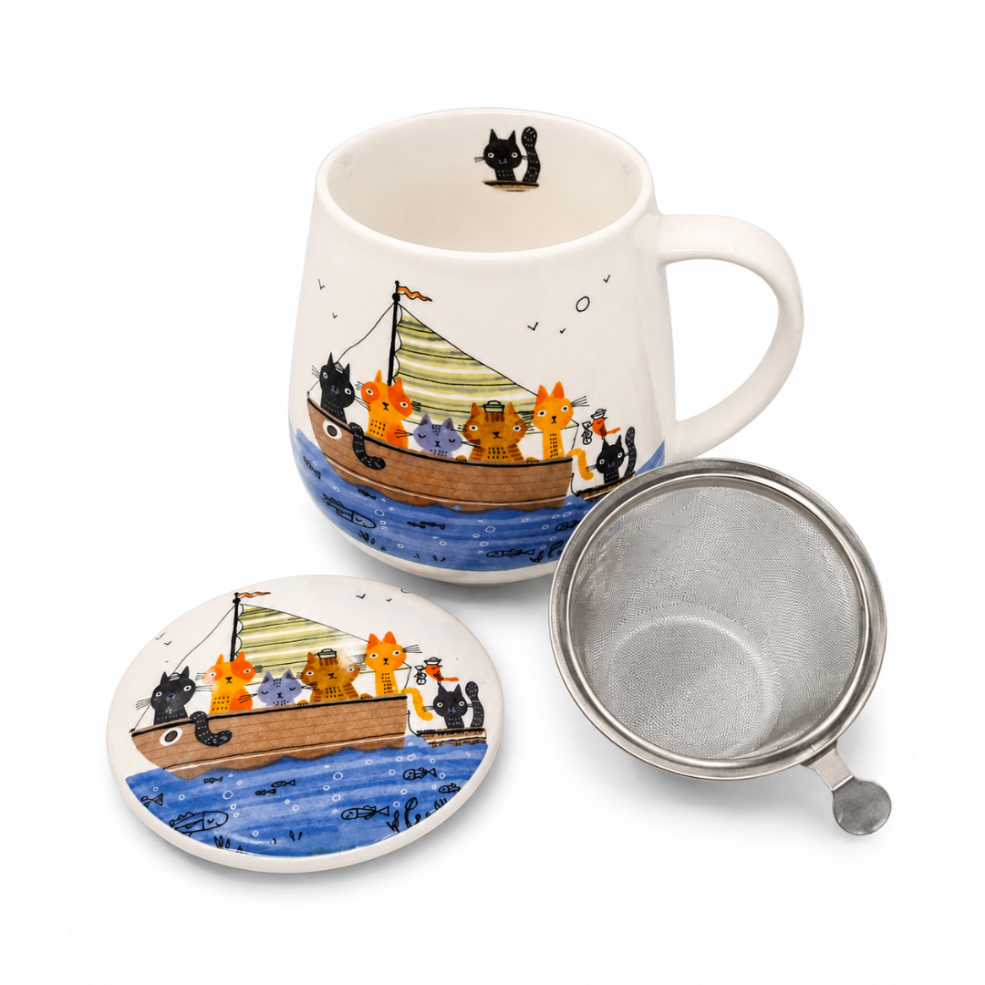 Taza crew, porcelana 0,40 l. filtro y tapa