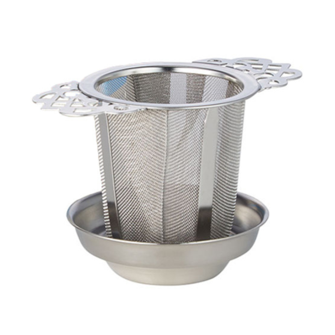 Filtro filigrana acero inox. con plato 5,5 cm.