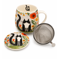Taza Flowers porcelana 0,40 l. filtro y tapa